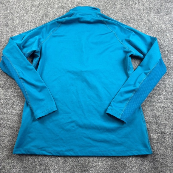 NIKE PRO Women’s Blue Dri-Fit 1/4 Zip Long Sleeve Fleece lined Pullover Large - Picture 2 of 8